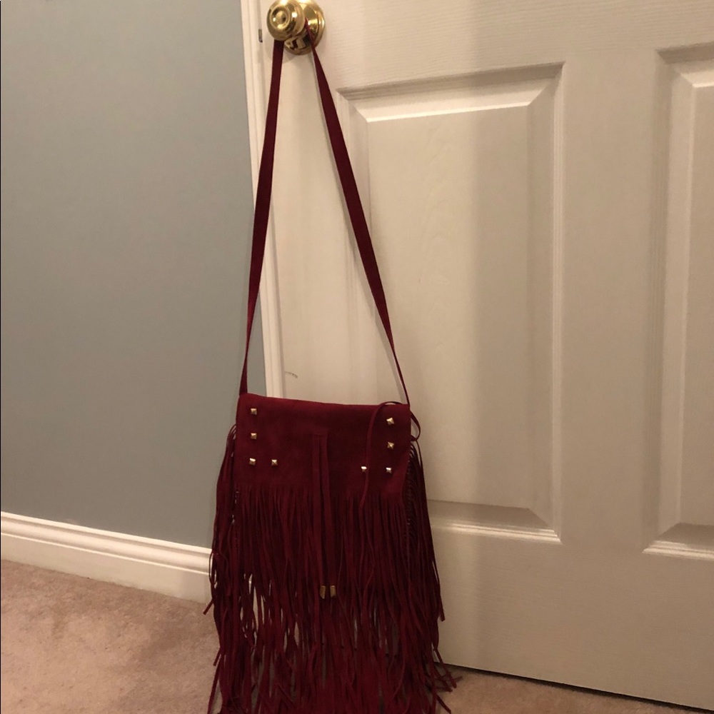 SOLD red fringe purse